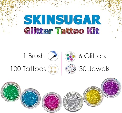 Miniatura 2 de Tatuajes temporales Savvi piel azúcar brillo tatuaje kit