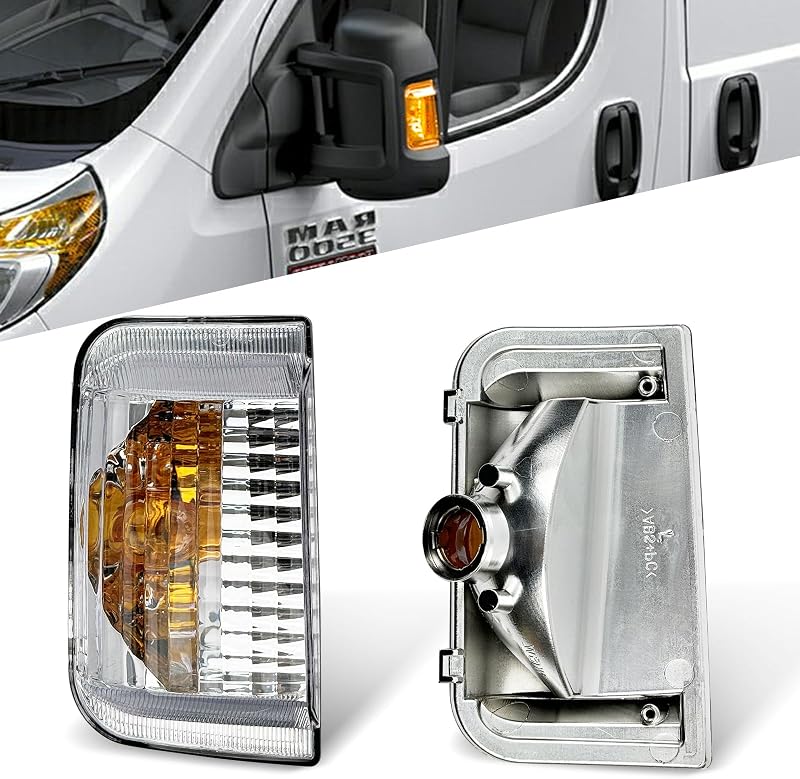 Luz de seta do retrovisor esquerdo Convitex para Ram ProMaster 1500, 2500 e 3500 2010–2023 – 1 unidade