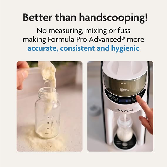 Baby Brezza Formula Pro Advanced Formula Dispenser Machine - Automatically Mix a Warm Formula Bottle Instantly - Easily Make Bottle with Automatic Powder Blending, White