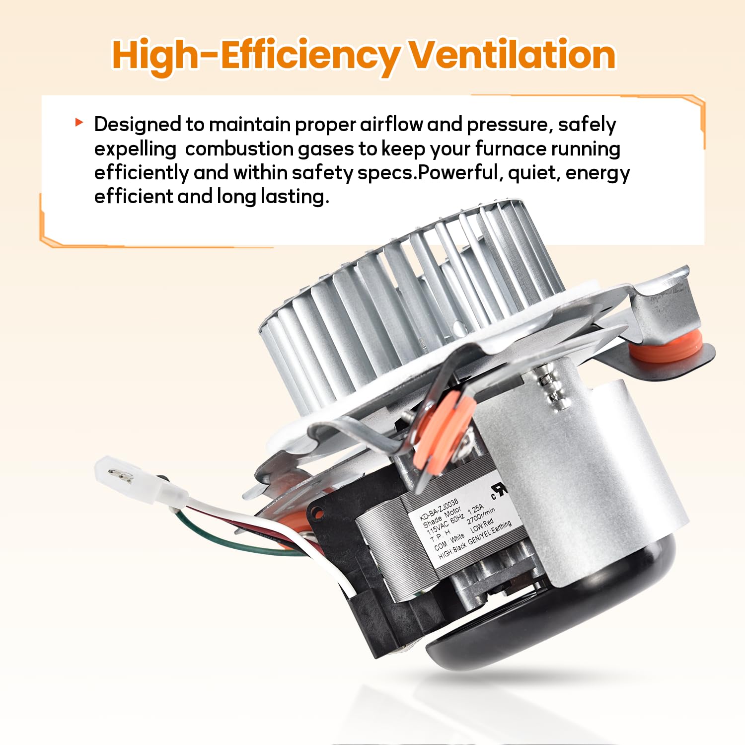 326628-762 Furnace Draft Inducer Motor Assembly Compatible with Carrier, Bryant, Payne HC21ZE126A, 326628762 and Packard 66762, Furnace Blower Motor Exhaust Vent Venter Motor