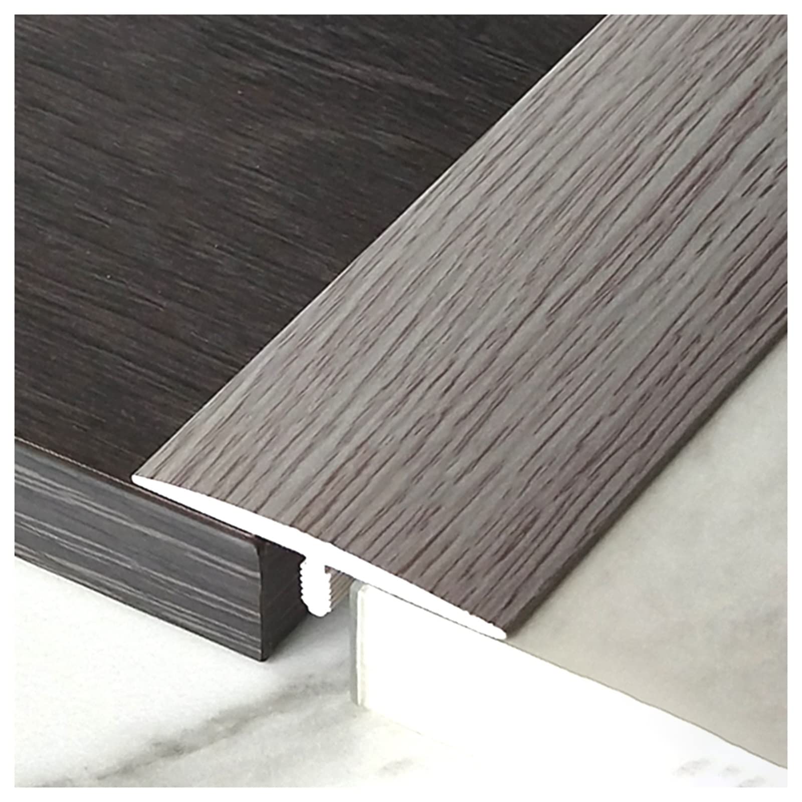 Bande de garniture de transition PVC design gris T-Sgray de 150 cm pour intérieur