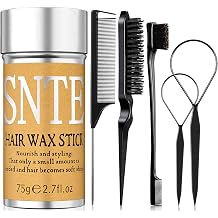 Hair Wax Stick - Slick Back Hair Brush Set 6Pcs, Wax Stick for Hair Flyaways, Bun Accessories, Non-greasy Styling Cream for Women, Kids & Teen Girls