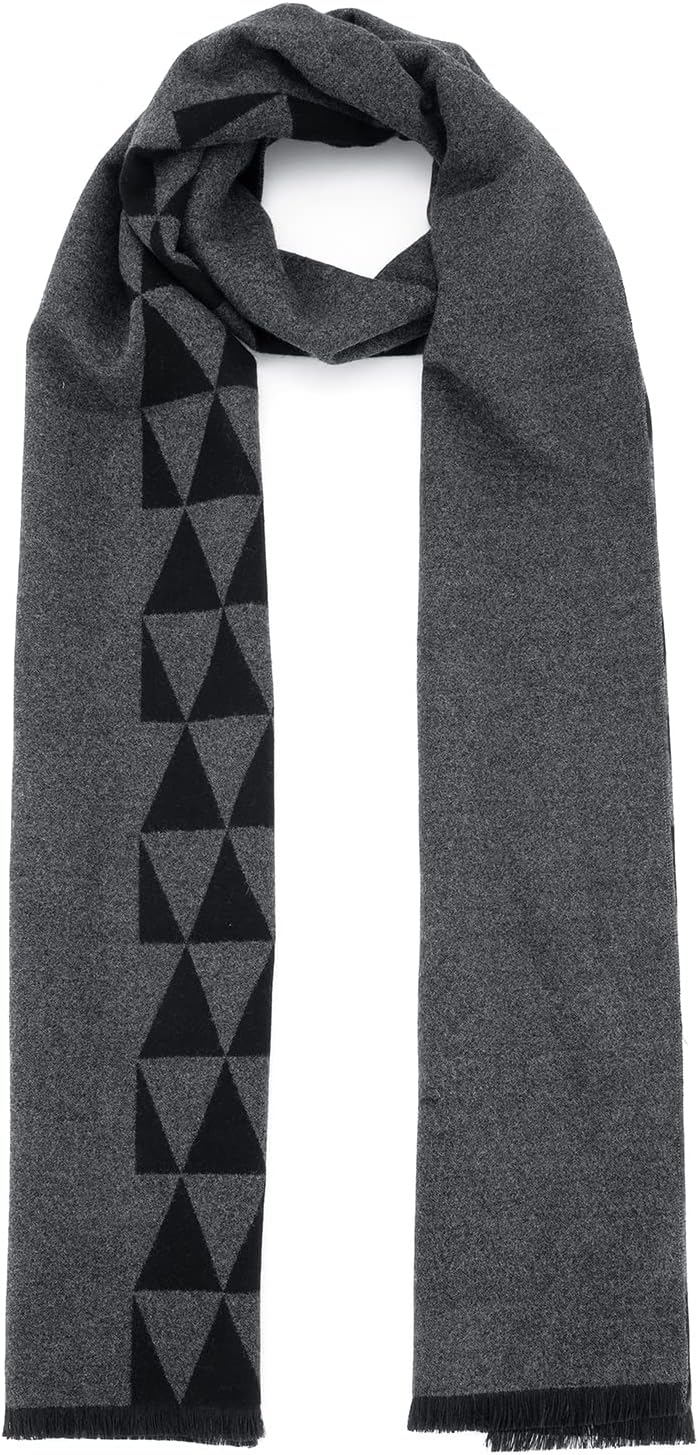 American Trends Winter Scarf for Men, Soft Warm Long Plaid Tassel Scarf image 2