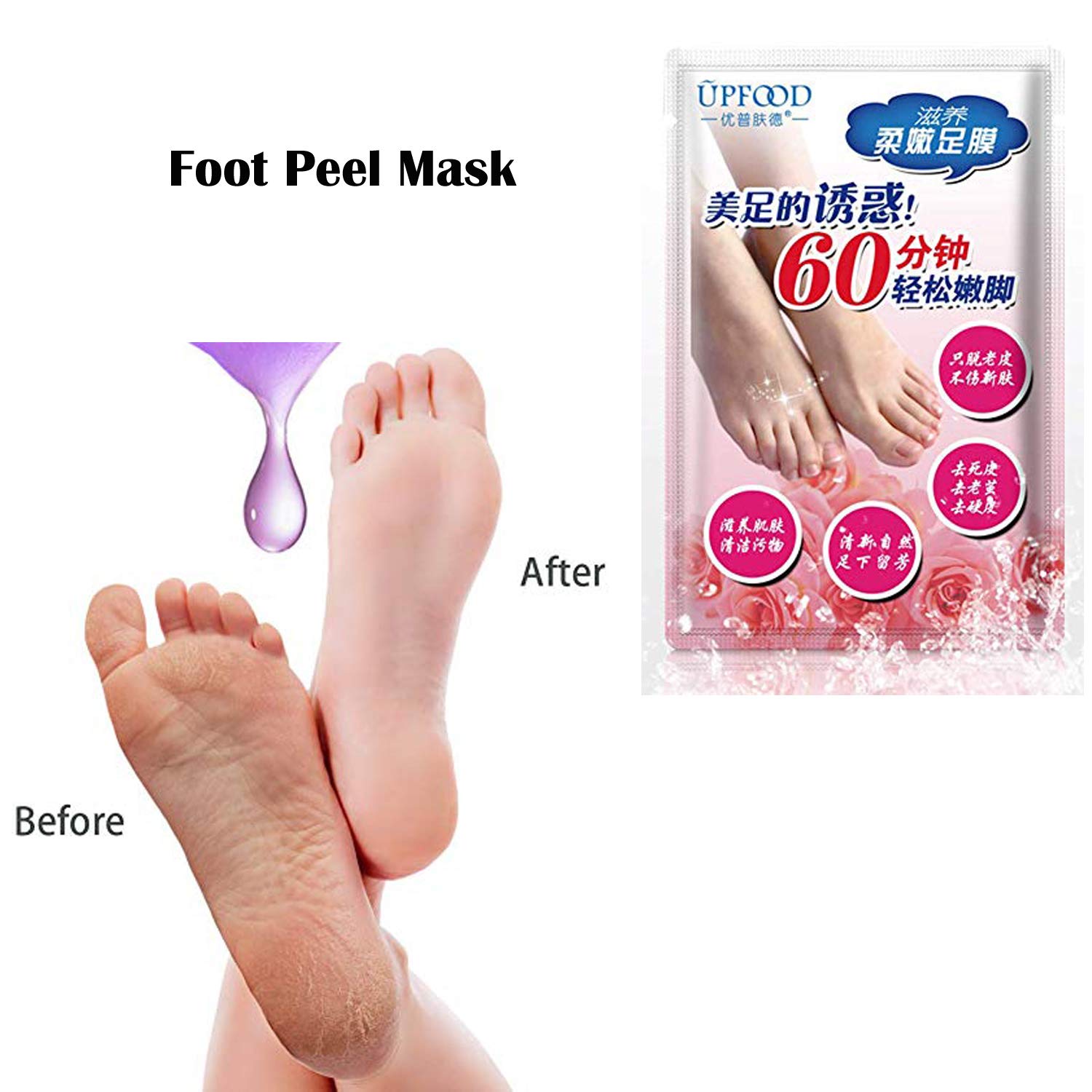 Exfoliating Foot Peel Mask Calluses Dead Skin Remover Soft Food for Women Men