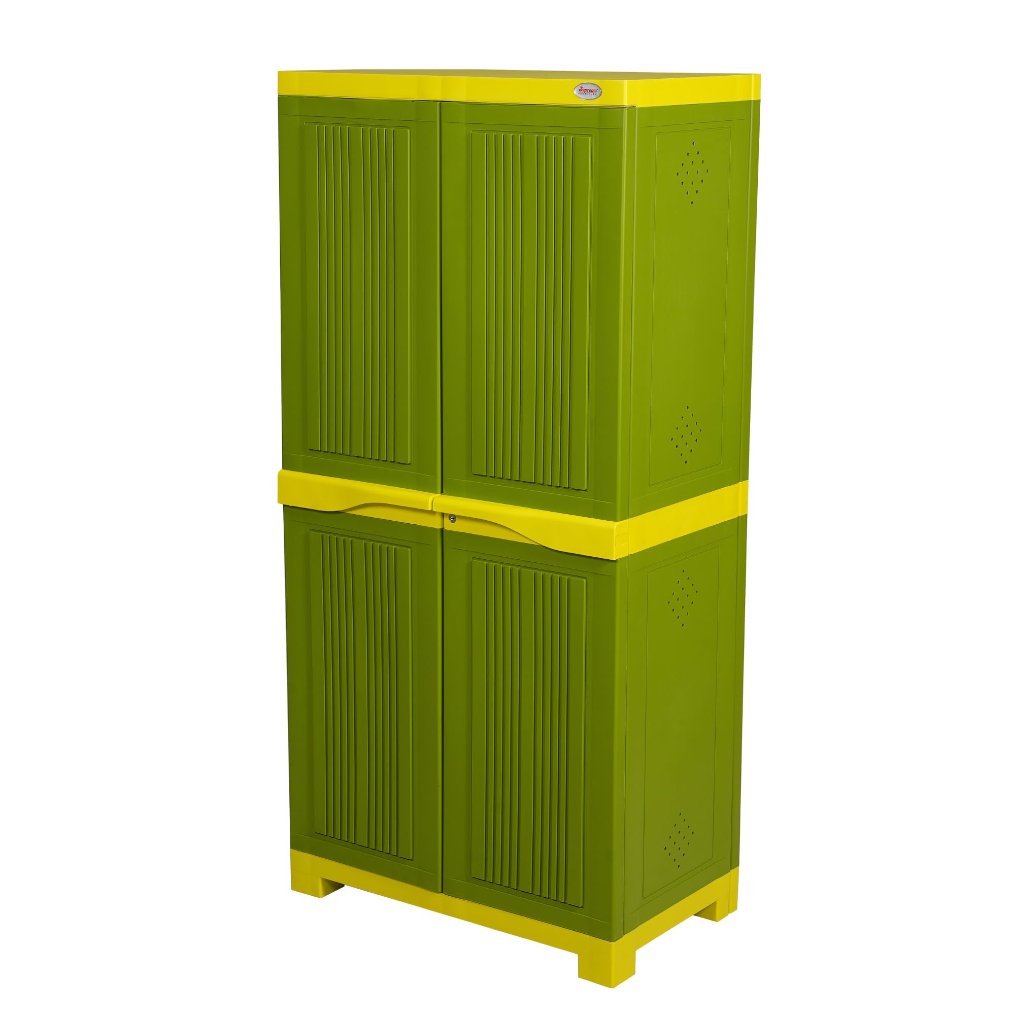 Supreme Furniture Aspen SR 02 Multipurpose Shoe Rack | 40-Months Warranty*| 2 Door Plastic Cabinet with Ventilation & 6 Adjustable Shelves | Big Shoe Organiser for Home | DIY | Green Yellow/Mehandi-image-13