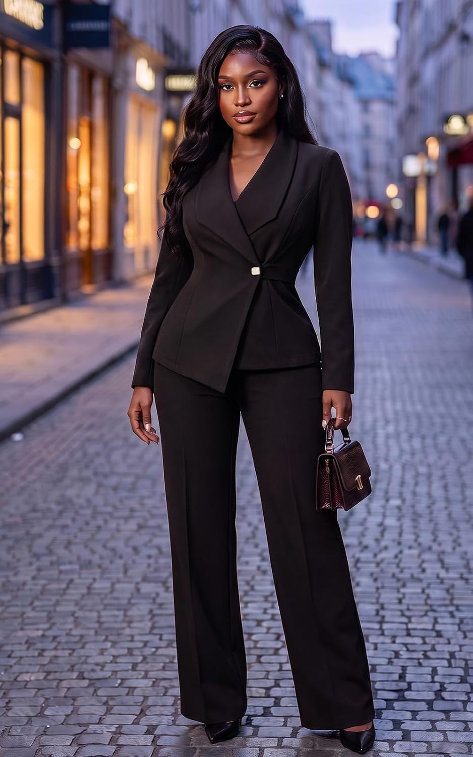 Agenlulu Women's 2 Piece Business Casual Outfits Suits Office Work Sets