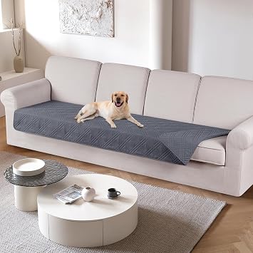 TAOCOCO 100% Waterproof Couch Cushion Cover Reversible Sofa Seat Cover for Dogs Pets Chaise Couch Cover for Sectional Sofa U Shape Couch Furniture Protector Sofa SlipcoverOversized Sofa, Dark Grey