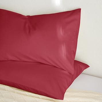 Cotton Standard Pillowcases - Set of 2, 800 Thread Count Cotton Pillowcases - Soft and Breathable Envelope Closure Pillow Cases - 20x26 Pillow Covers for Bed,Red