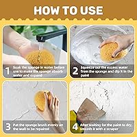 Vista 4 de MAQIHAN Esponja de textura de eliminación de 2 piezas, esponja de parche de textura de reparación de paneles de yeso, esponja de parche de textura
