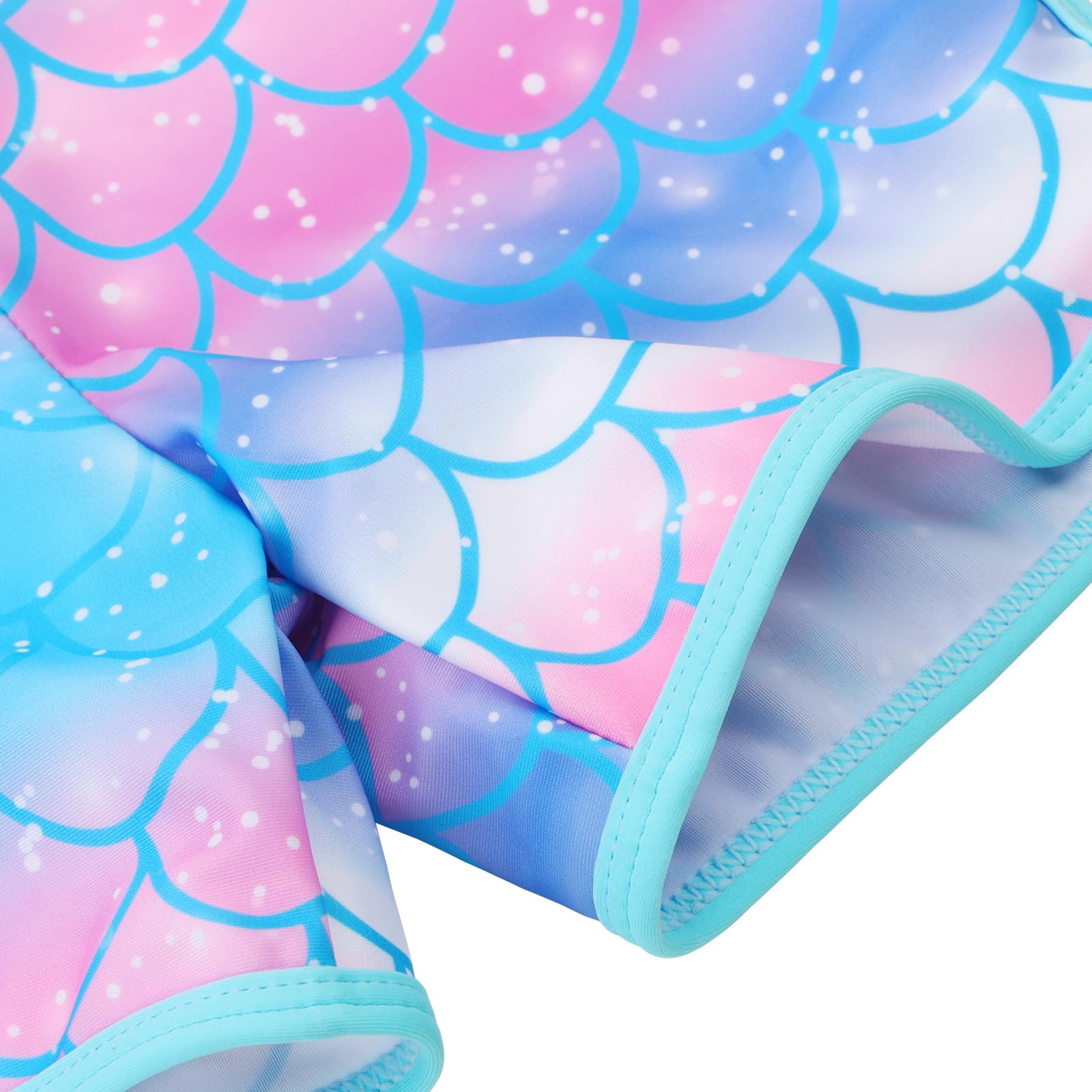 Maillot de Bain Fille Deux Pièces Combinaison Anti UV Fille pour Filles de 3-9 Ans avec Manches Courtes + Short de Bain S516 BlueGirl 4A