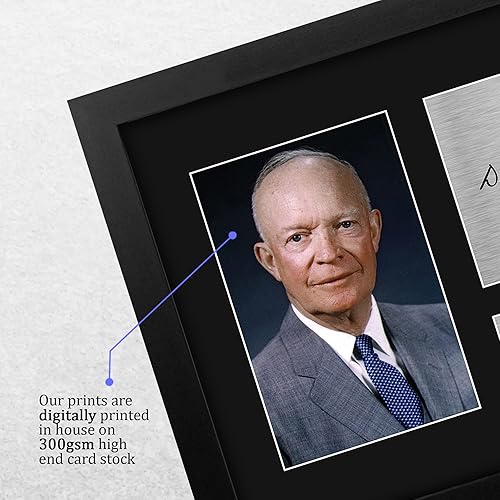 Vista 4 de HWC Trading Autógrafo del presidente de los Estados Unidos, Dwight D. Eisenhower, reproducción firmada enmarcada USL, impresión impresa, foto, Marco