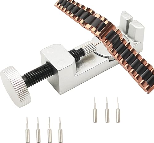 Sdanart Kit de herramientas de extracción de eslabones de reloj, herramienta de extracción de pines de reloj con 10 pines adicionales para removedor