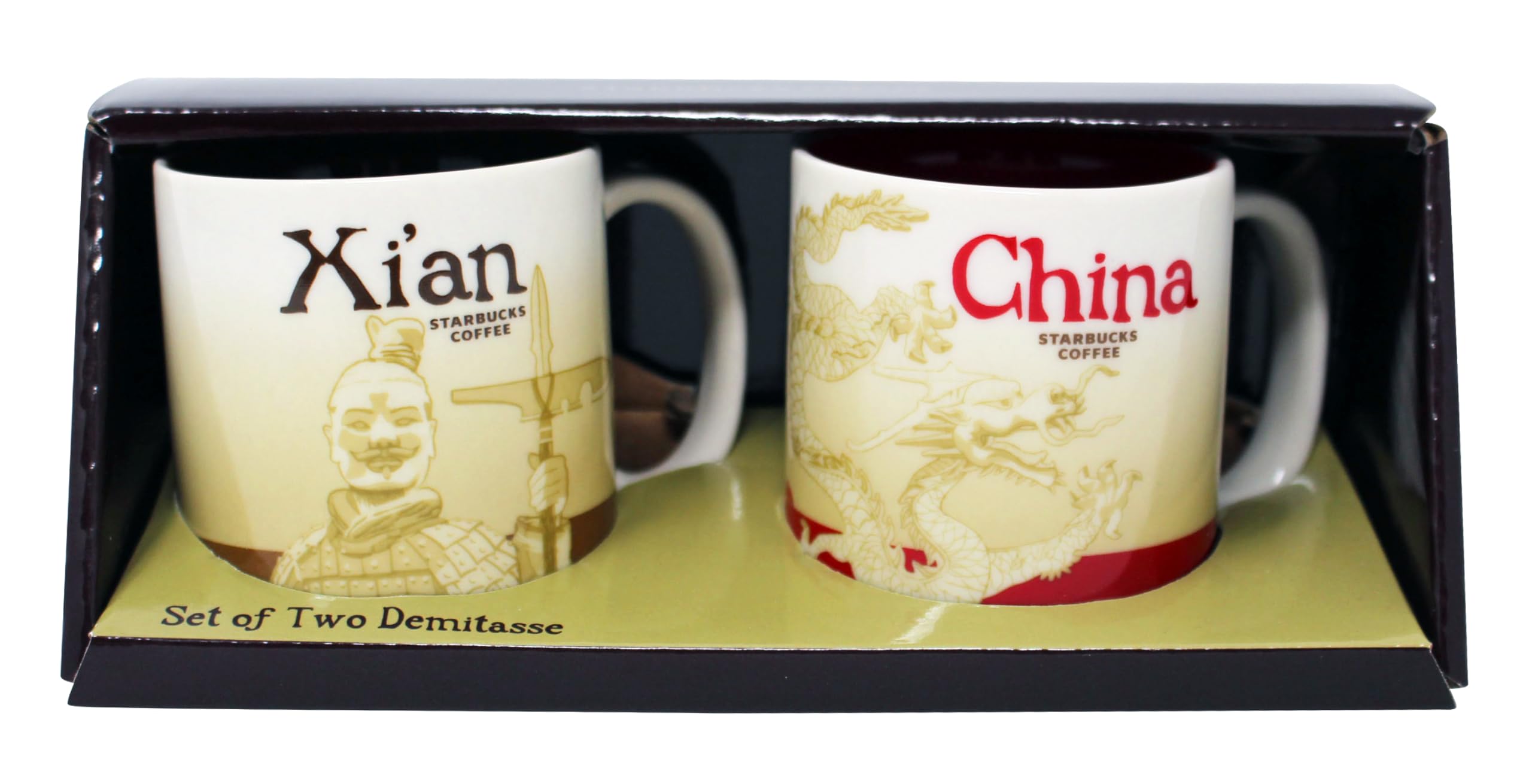 StarbucksGlobal Icon Series Xi'An and China Demitasse Mugs, 3 Oz (Set of 2)