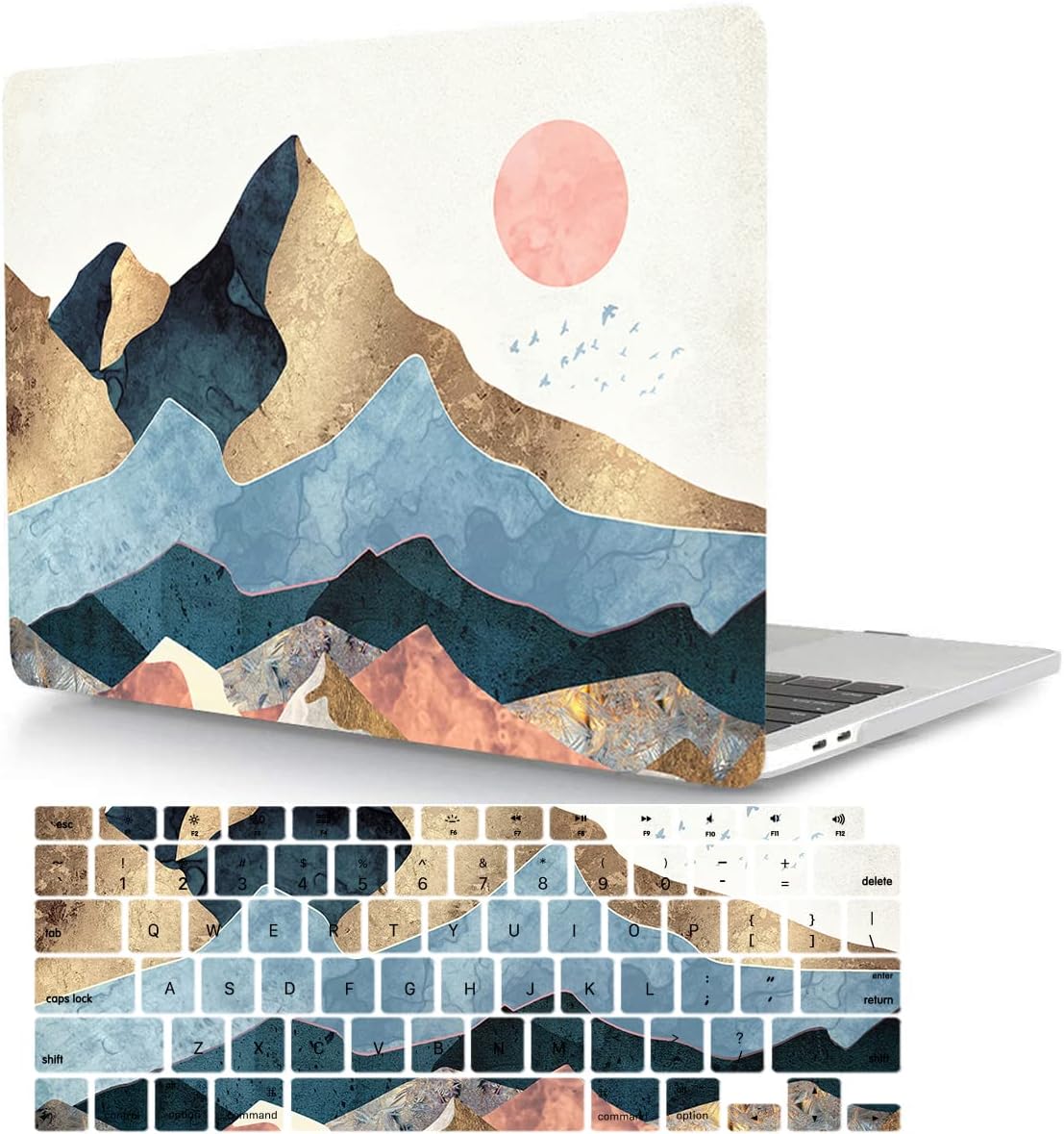 Case Compatible with MacBook Pro 15 inch 2019 2018 2017 2016 Release A1990 A1707 with Touch Bar, Protective Plastic Hard Shell Case & Keyboard Cover for MacBook Pro 15.4",Mountain