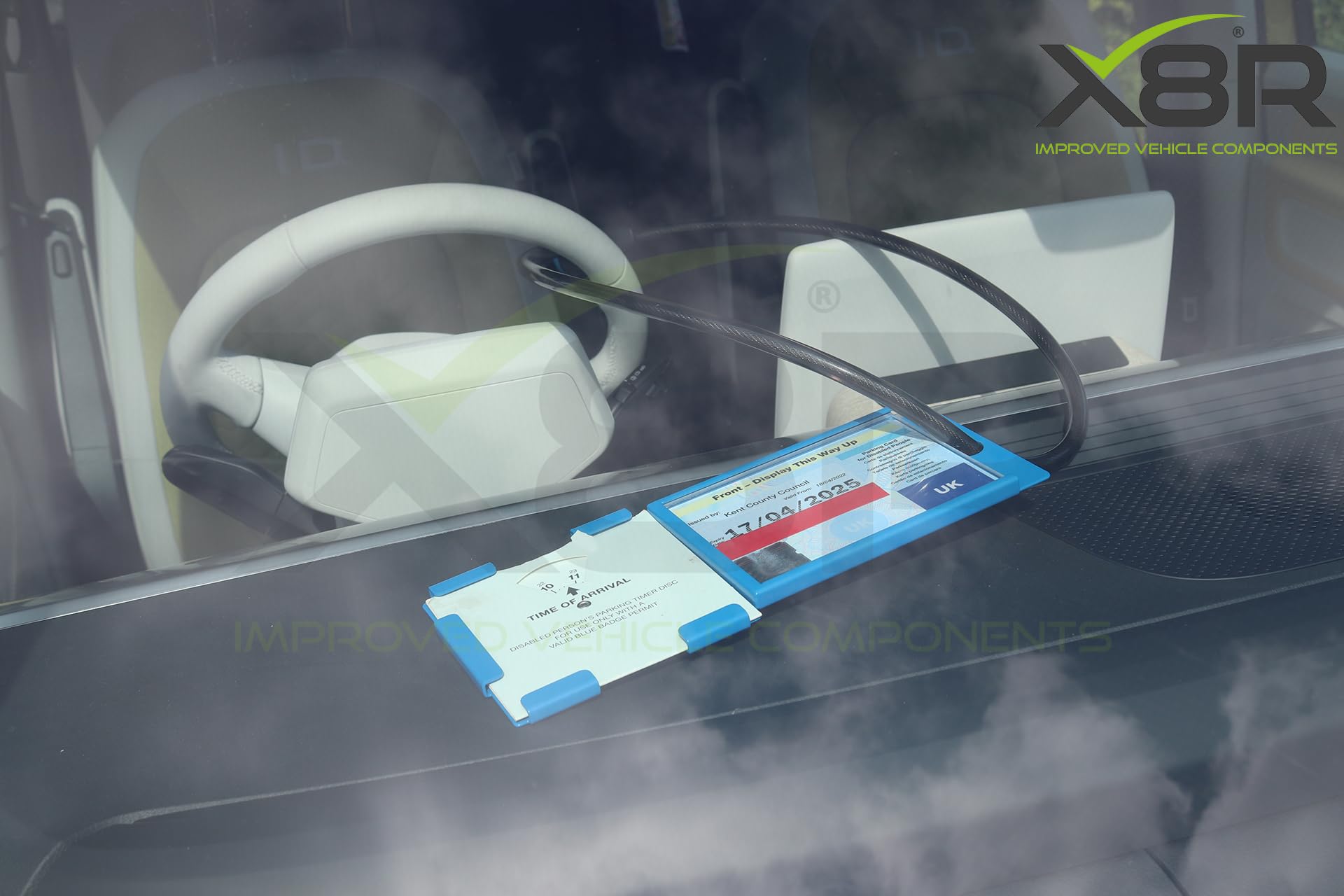 Blue Badge - Porta badge per disabili, con orologio, antifurto, per parcheggio