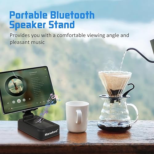 Miniatura 3 de Soporte para teléfono celular con altavoz Bluetooth inalámbrico compatible con tableta iPhoneSamsungiPad, soporte de teléfono de diseño