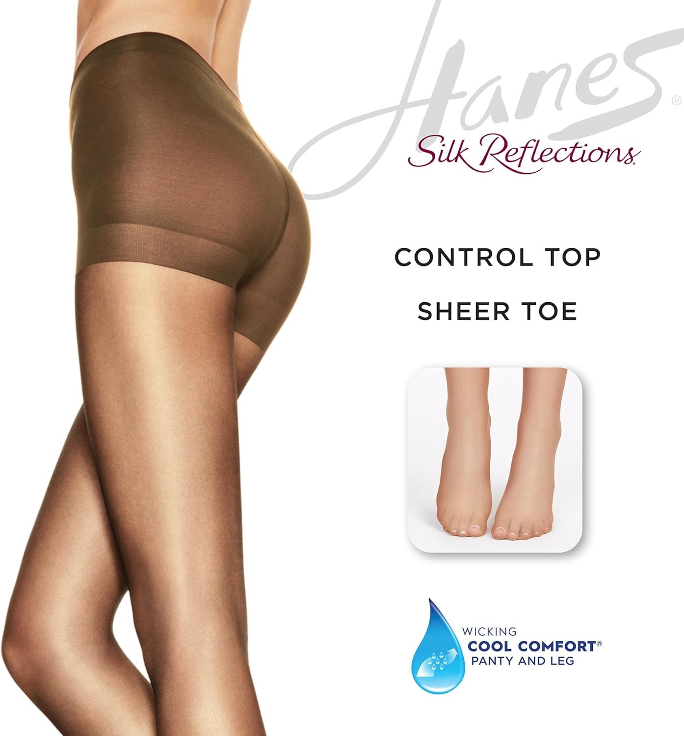 Hanes womens Hanes Silk Reflections Women's Ultra Sheer Pantyhose With Run Resist - Image 2
