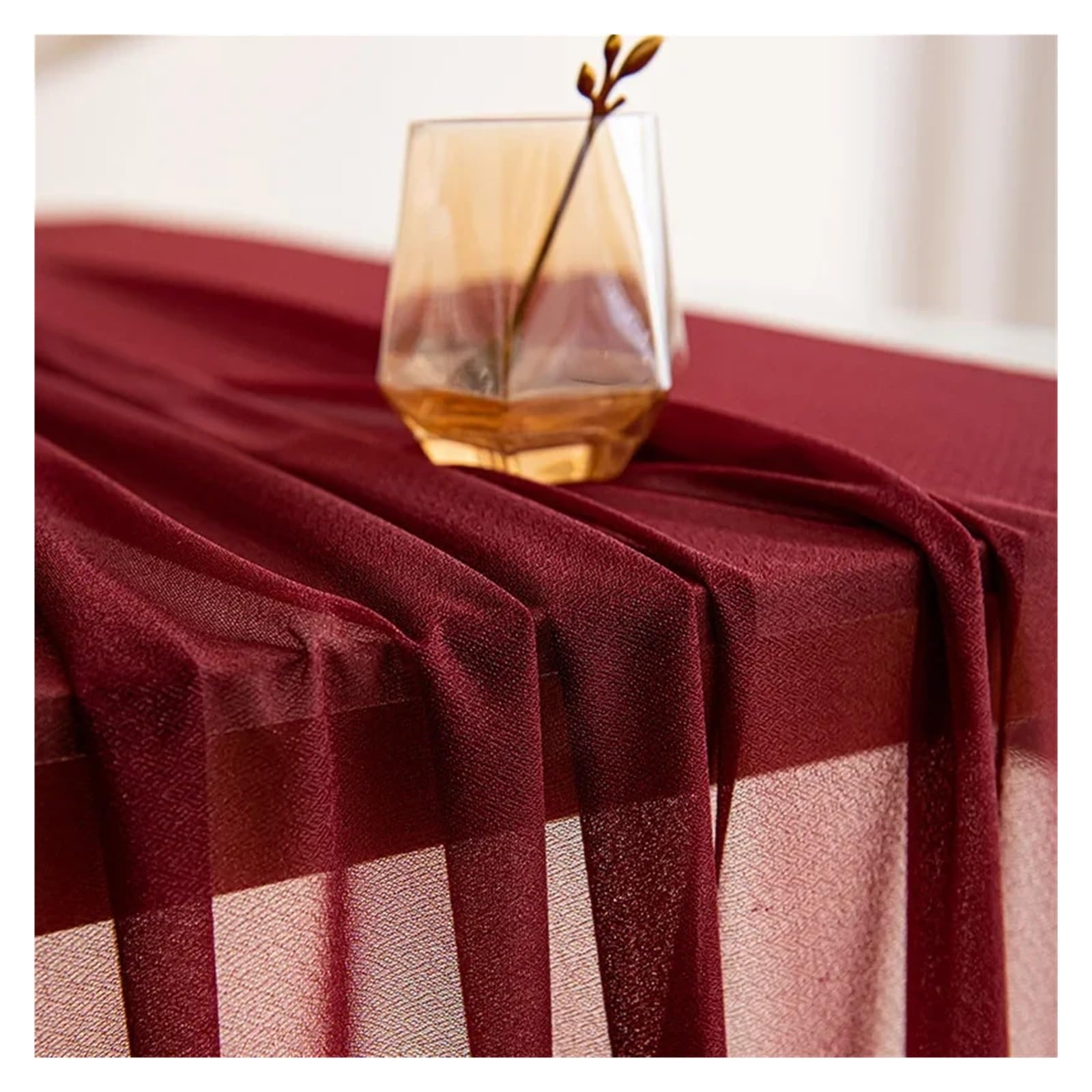 Stuhlschleifen 10/50 Stücke 17x250cm Shiny Chiffon Stuhl Schärpen Set Schärpe Gaze Hochzeit Stuhlhussen Band Hochzeit Party Gang Stuhl Dekoration(Wine Red Set,50pcs)