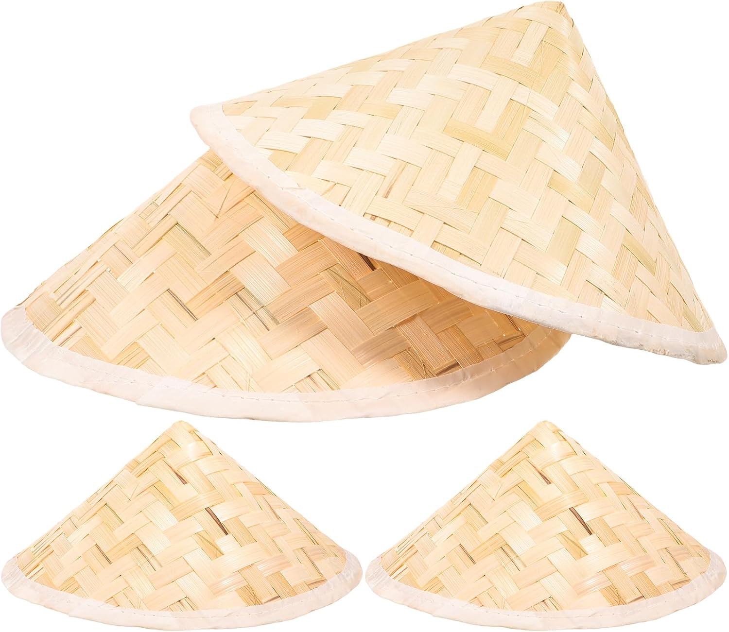 Beavorty 4pcs Bamboo Hats Hat Japanese Weave Straw Hat Oriental Bamboo