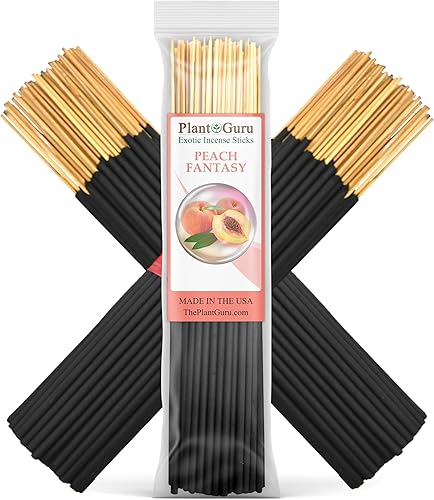 Peach Fantasy - Varillas de incienso exóticas de 7 pulgadas, 1 paquete a granel de 85 a 100 varillas, aroma natural de 7 pulgadas de larga duración