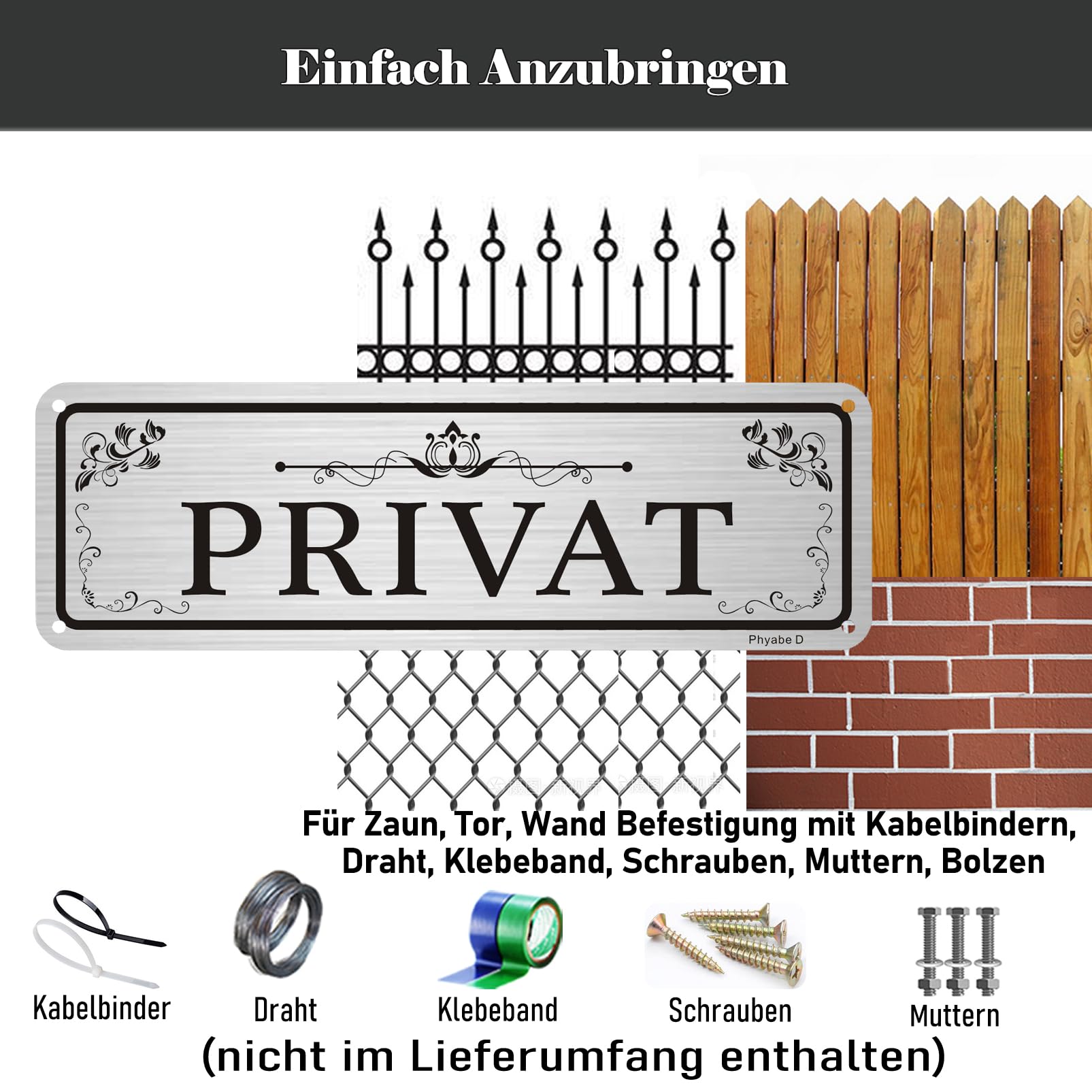 2x Schild „Privatbesitz“ Aus Aluminium – 25 X 8 Cm, Selbstklebend & Mit Bohrungen, Für Tür Oder Wand