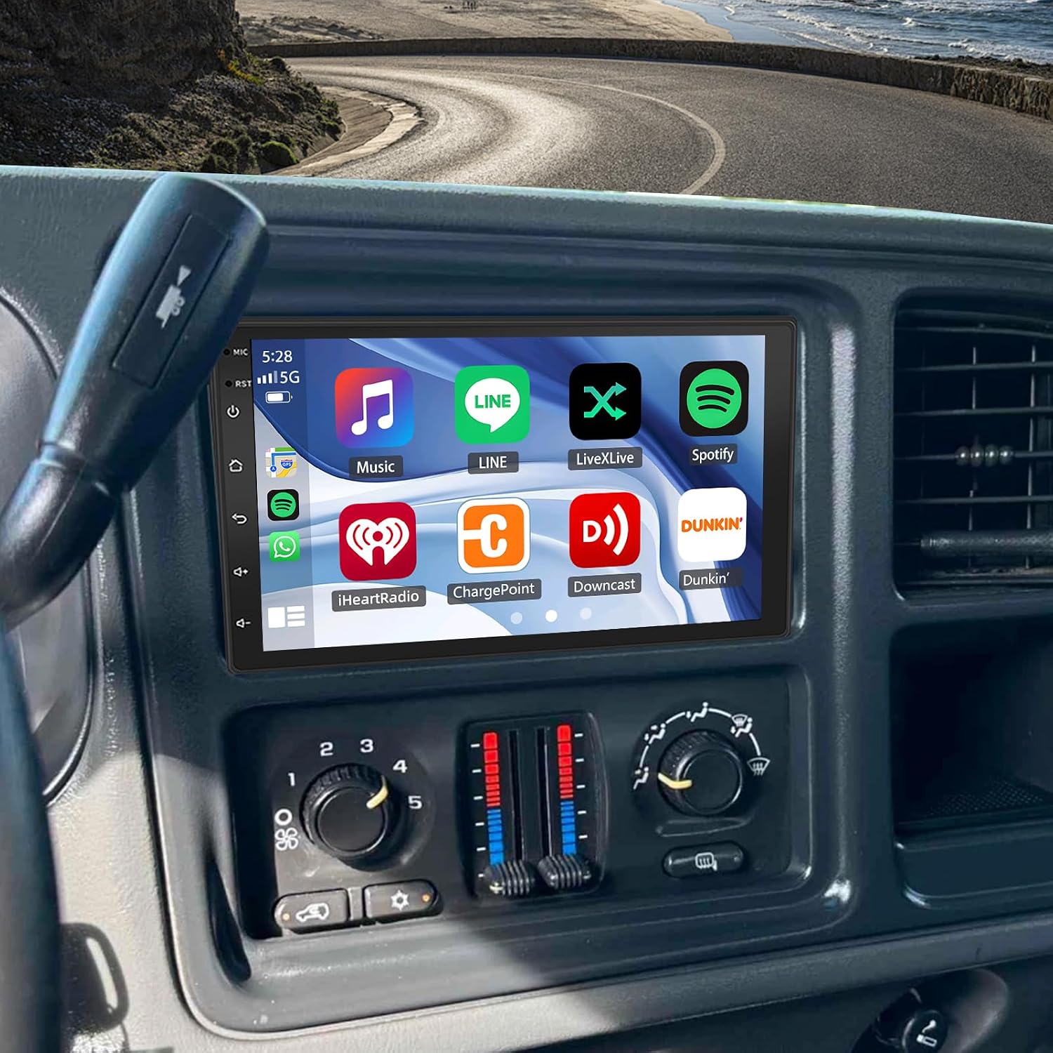 Car Stereo for GMC Sierra 1500/2500 2003-2006, 7 Inch Android 13 Double Din, Wireless CarPlay & Android Auto, 2+64G, GPS Navigation, Bluetooth, WiFi, SWC & Backup Camera