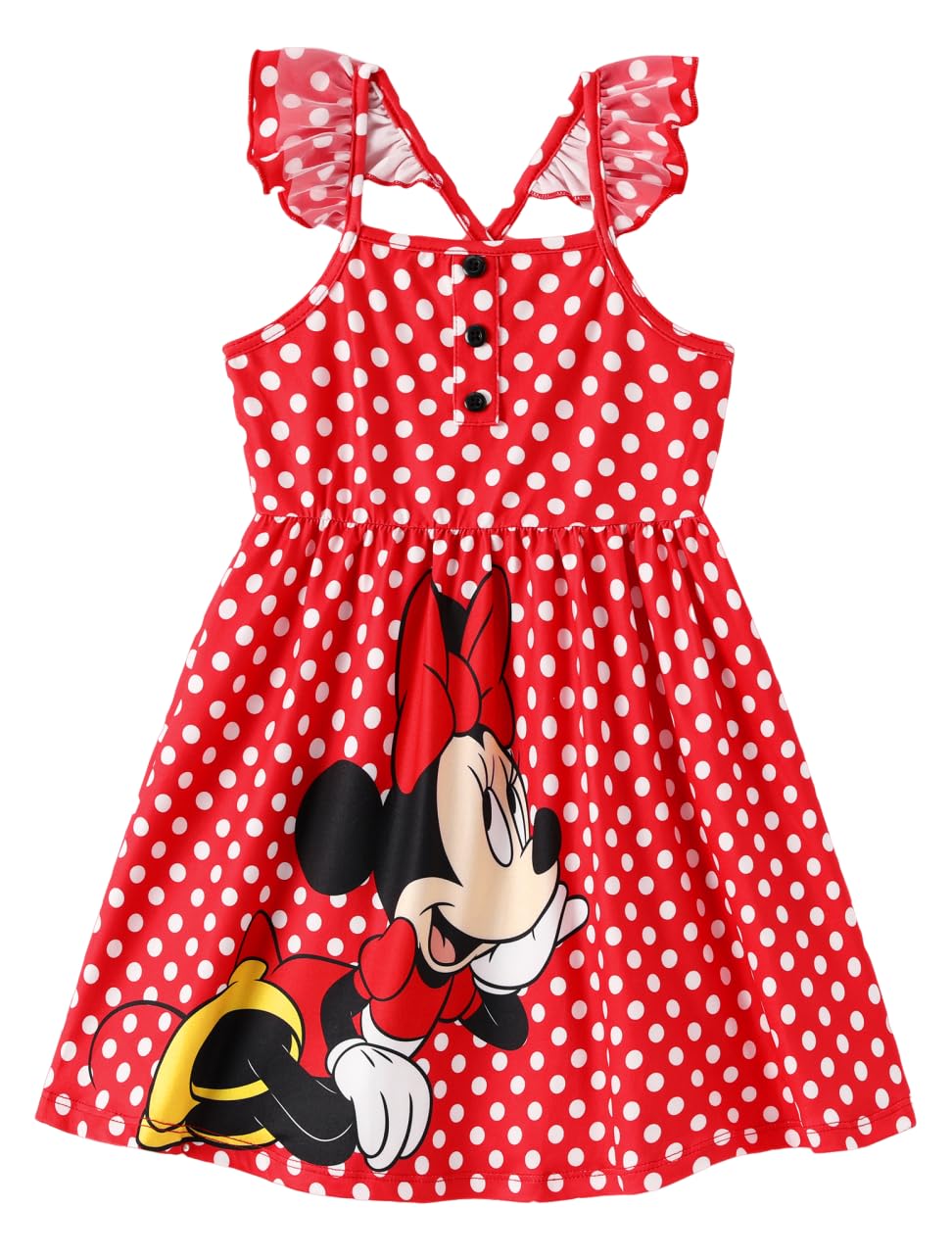 Disney Princess Minnie Mouse Frozen Elsa Girls Dress Ruffle Sleeveless Criss Cross Sundress Summer Clothes Baby to Toddler