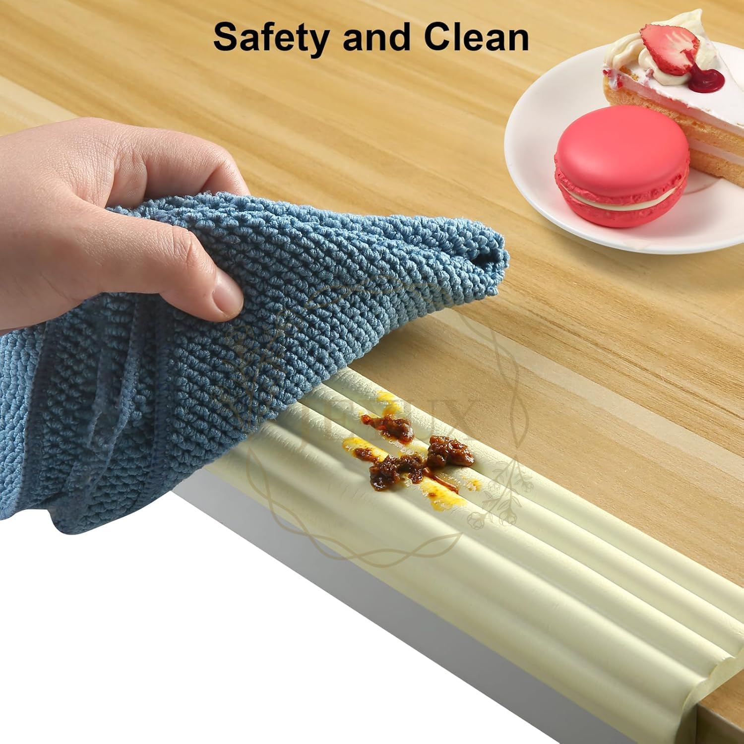 Jeyux Table Edge Protector Strip for Baby Safety – 2M Soft Foam Bumper Guard for Table & Desk – Baby Proofing Corner Cushion – Kids Head Safety Strip – Shock Absorbent, (Cream) 3