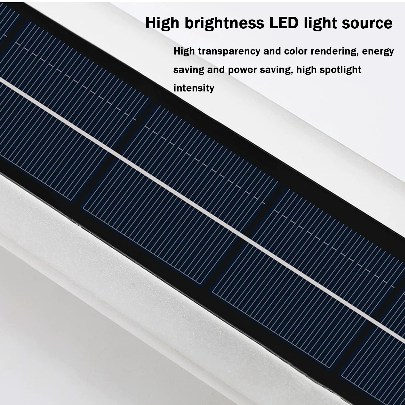 Außen LED Lange Wandleuchte Solar Dekoration Wandlampe Wasserdicht IP65 Wandbeleuchtung Acryl Aluminium Schwarz Rechteckig Design Wandleuchte Villa Eingangstür Hof (Schwarz Weißes Licht,60cm)