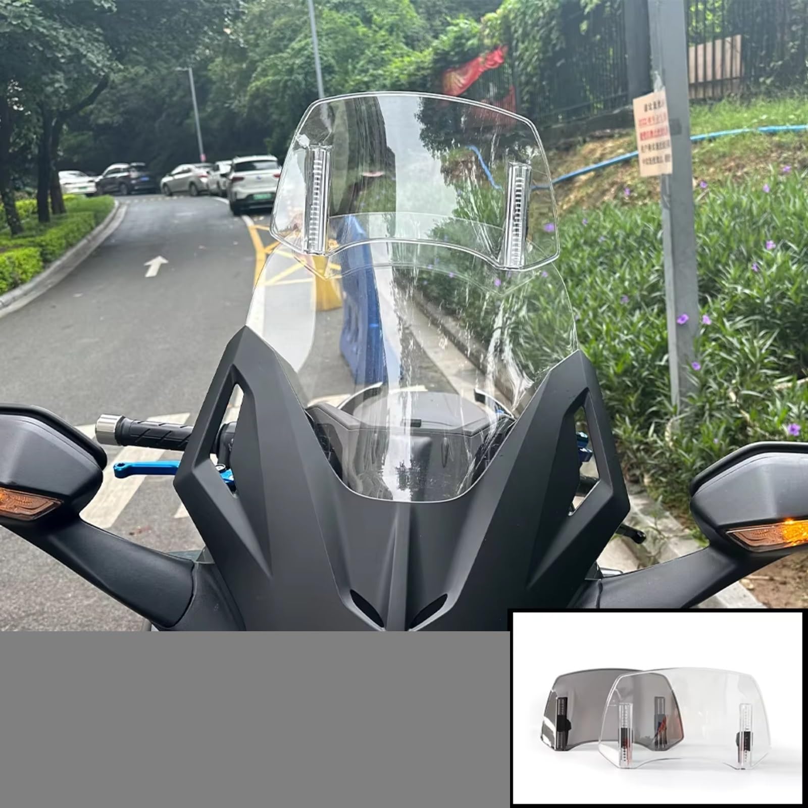 Parabrezza Moto Per Forza 125 Parabrezza per moto | Deflettore spoiler regolabile per estensione parabrezza moto(Transparent)