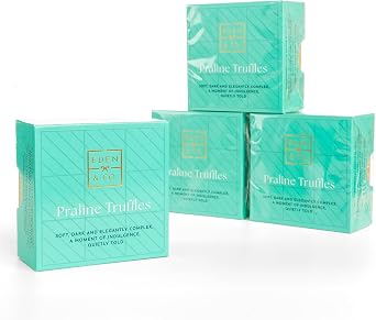 Cocoa Dusted Praline Truffles 4 Pack, Single Estate Dark Chocolate with Roasted Hazelnuts & Cornish Sea Salt, Vegan Chocolate Gift, 5 Per Box 35g Each by EDEN & CO.