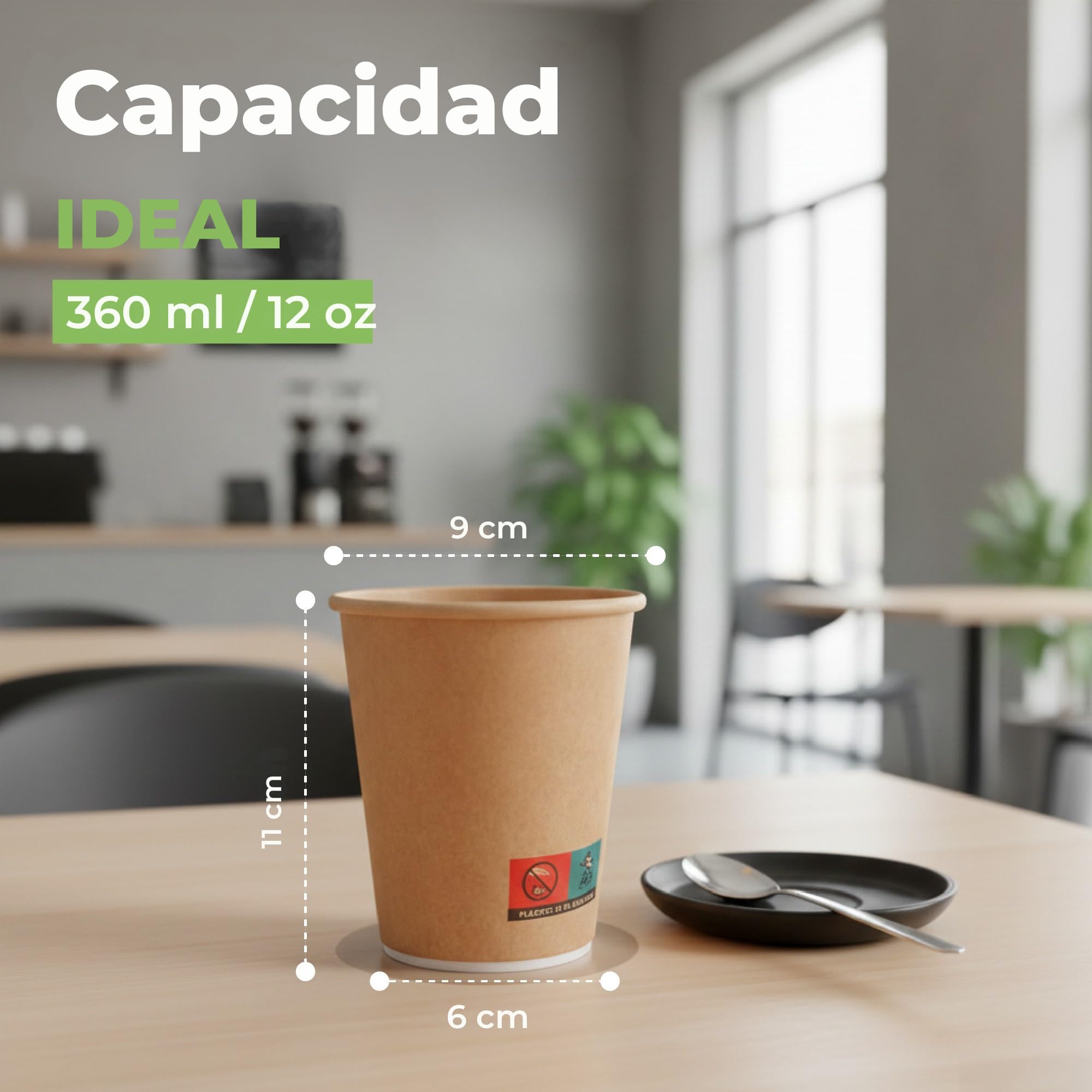 GASTROTOMI Vasos de Carton 360 ml (12 oz) – Pack 200 Unidades de Vasos Desechables - Resistentes para Bebidas Frías y Calientes - Café, Refrescos, Cerveza y Eventos - Reciclables y Uso Profesional - 3