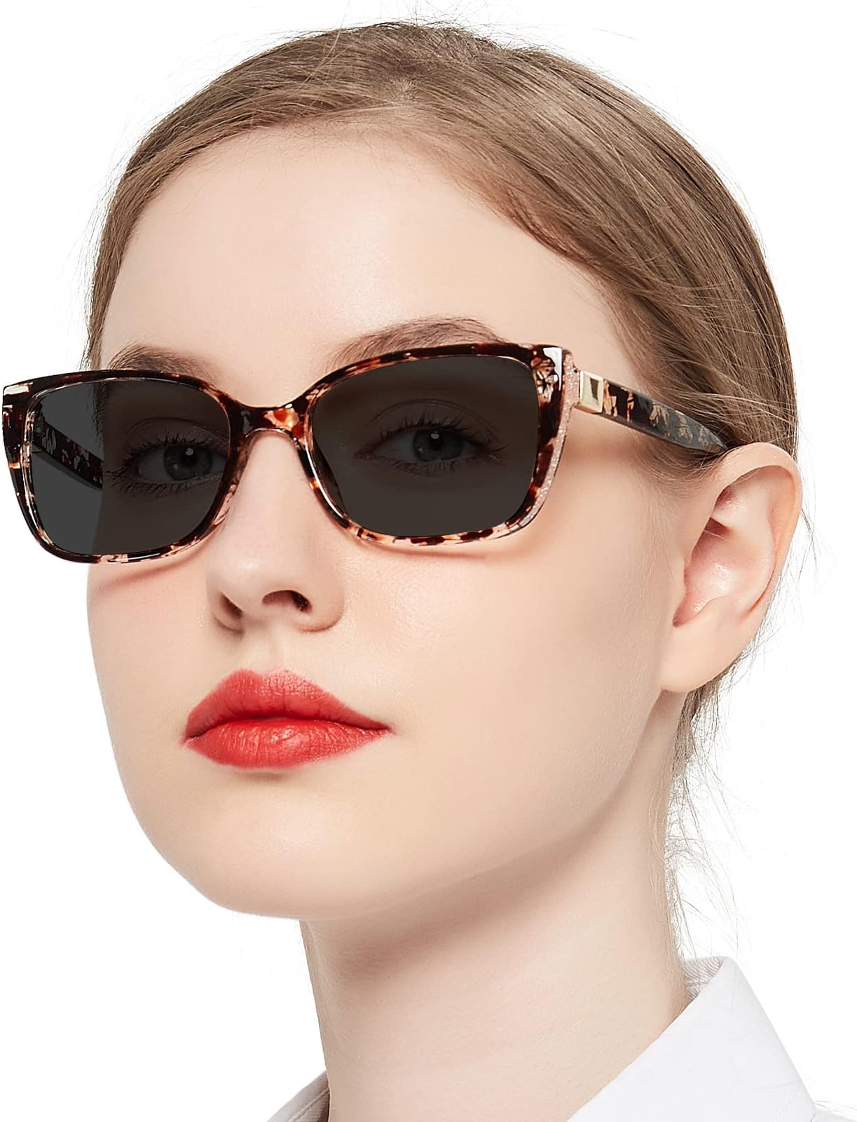 OCCI CHIARI Bifocal Reading Sunglasses Womems Thick Blue Light Blocking Sun Readers Outdoor UV400 1.0 1.5 2.0 2.5 3.0 3.5(Brown 350+)