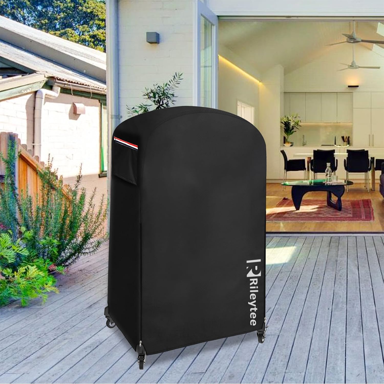 Rileytee Pizza Oven Cover for Blackstone 16 inch Standing Pizza Oven Model 6825/6824/6850,Outdoor Heavy Duty 600D Waterproof Dustproof Cover for Pizza Oven with Mobile Cart