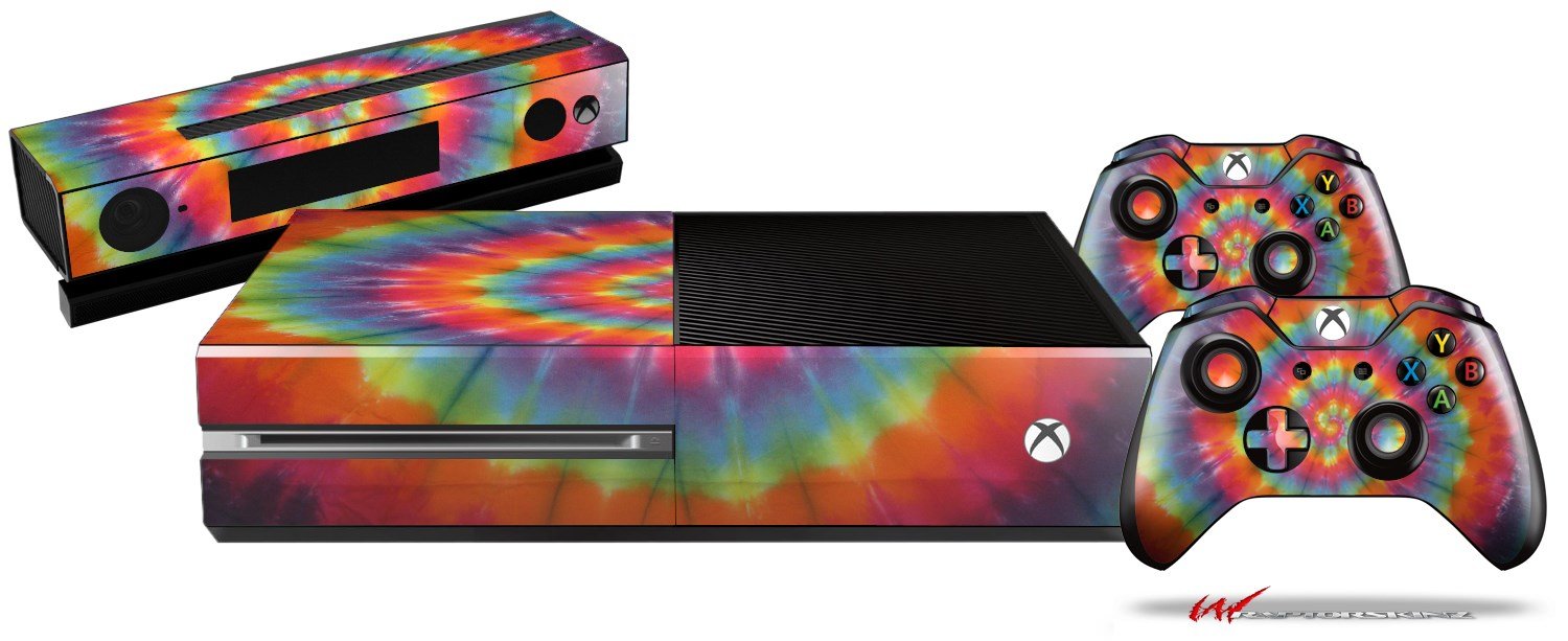 Tie Dye Swirl 107 - Holiday Bundle WraptorSkinz Decal Style Vinyl Skin Wrap compatible with XBOX One Original Console, Kinect and 2 Controllers (GAMING SYSTEM NOT INCLUDED)