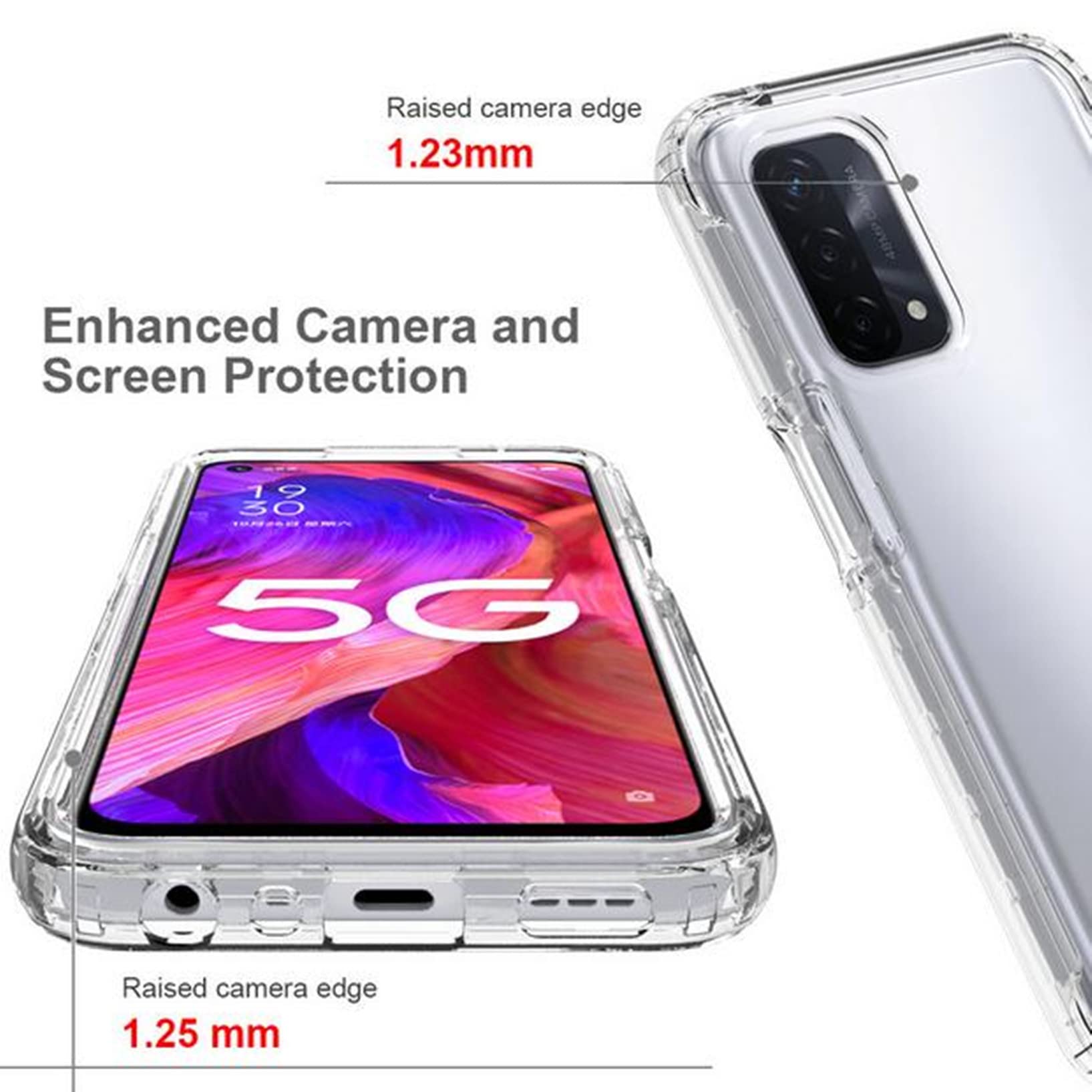 EuoDuo per OPPO A54s / OPPO A16 / OPPO A16s Cover con Disegni Silicone Trasparente Ultra Sottile Morbido Protettivo TPU Cover Case Custodia per Cellulari - Lupo