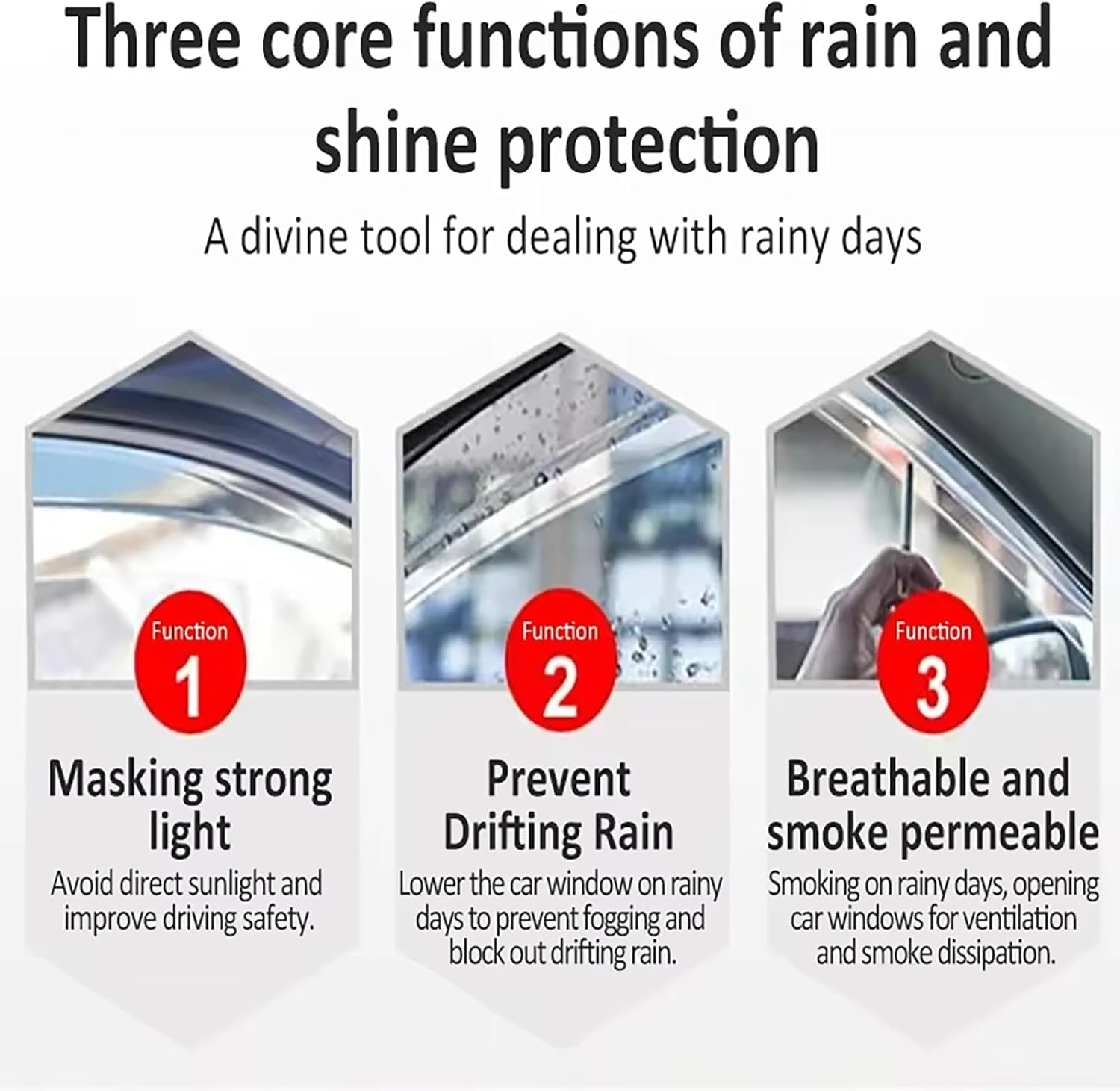 Window Visors Rain Guards Shield for Honda BR-V 2022-2025，Outside Tape-On Sun Guard Vent Visor Side Window Wind Deflectors Accessories