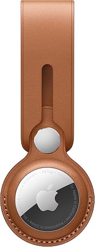 Apple AirTag Anhänger aus Leder - Sattelbraun