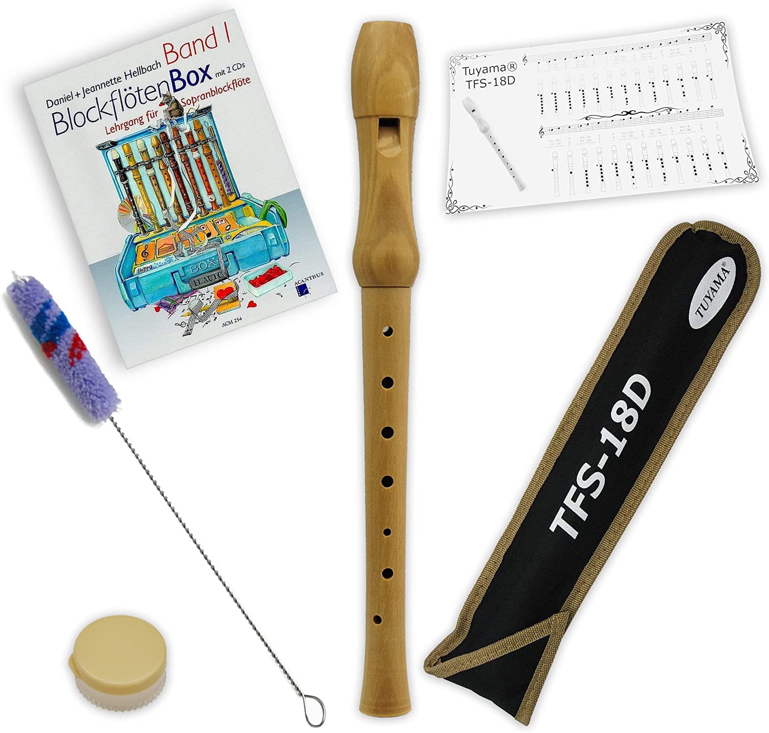 TFS-18D Sopranblockflöte und Blockflötenbox Band 1 mit 2 CDs - Sopranblockflötenlehrgang für Kinder von Daniel Hellbach ISBN: 9990000484201