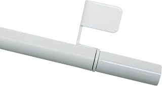 Gardinia Klemmstange, Ausdrehbar, Montage ohne Schrauben und Bohren, Press&Go Filigrano Zylinder, Durchmesser 8/10 mm, Länge 50-80 cm, Metall, Weiß, 31341, Weiß (Zylinder)