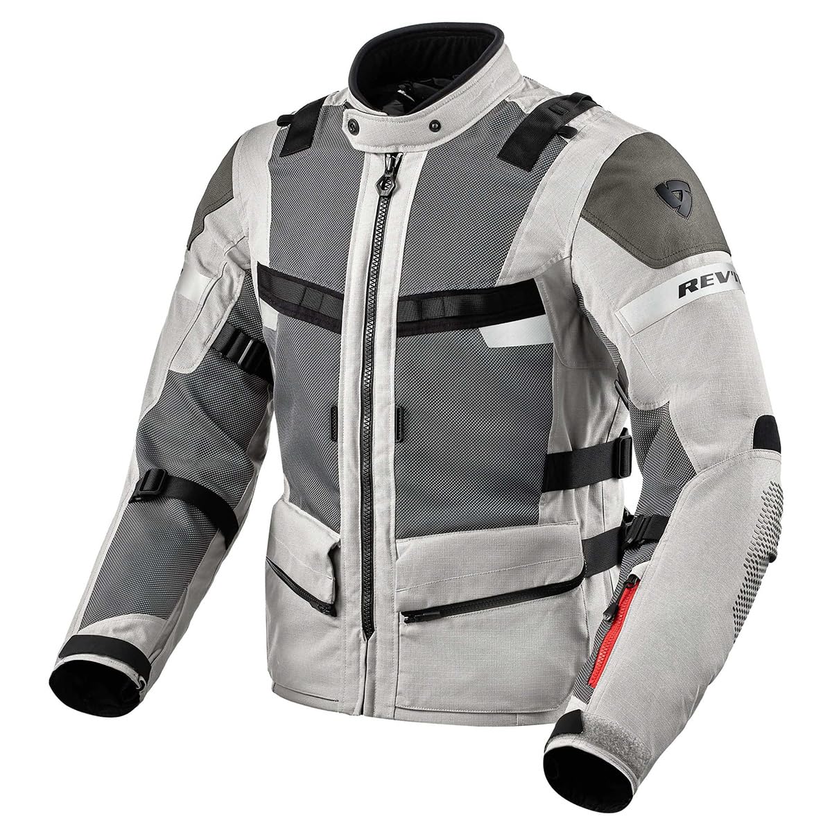 REV'IT! Men's Cayenne 2 Adventure Touring Motorcycle Jacket (Silver - Large)