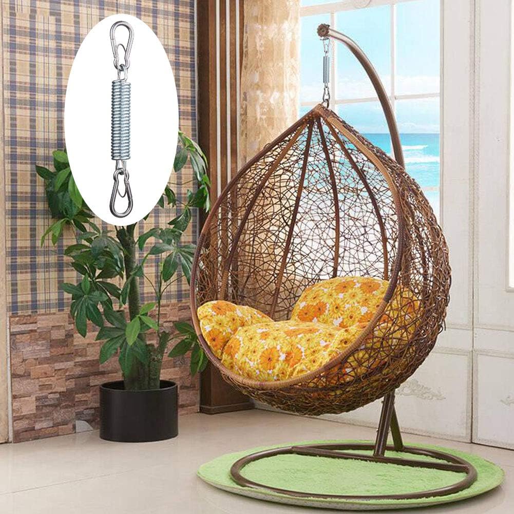 Outdoors Hammock Spring Include Spring(7.9in), 2 Carabiner(3.5in), Safety Wire Rope, Heavy Duty Hanging Spring for Egg Chair Hanging Chair Porch Swing Sandbag Swinging Chairs - 700lb Capacity