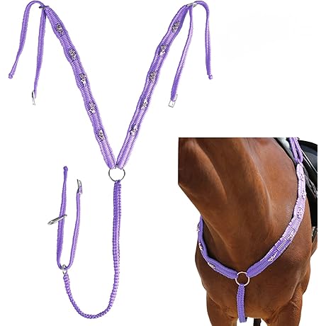 Harrison Howard High Performance Equestrian Horse Breast Collars Paracord Barrel Racing Chest Purple