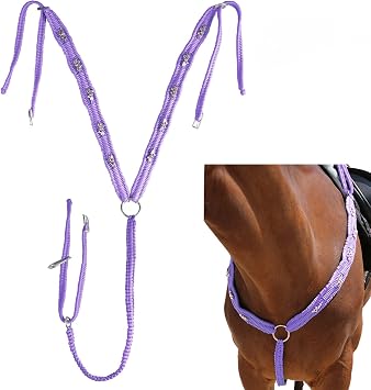 Harrison Howard Equestrian Horse Breast Collars Braided Paracord Chest Purple