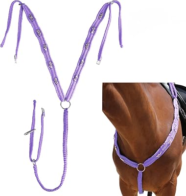 Harrison Howard Equestrian Horse Breast Collars Braided Paracord Chest Purple