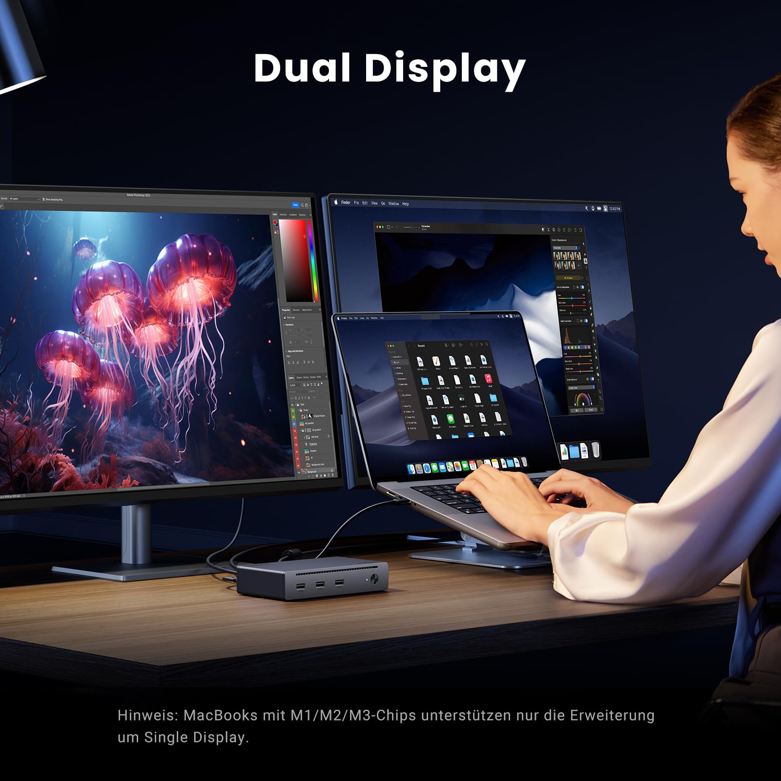 UGREEN Revodok Max 208 Thunderbolt 4 Dock 40Gbps Docking Station 3*Thunderbolt 4 (Dual 4K@60Hz, Single 8K Display), 85W Aufladen für Laptop, Gigabit Ethernet, kompatibel mit M4 Pro Mac mini