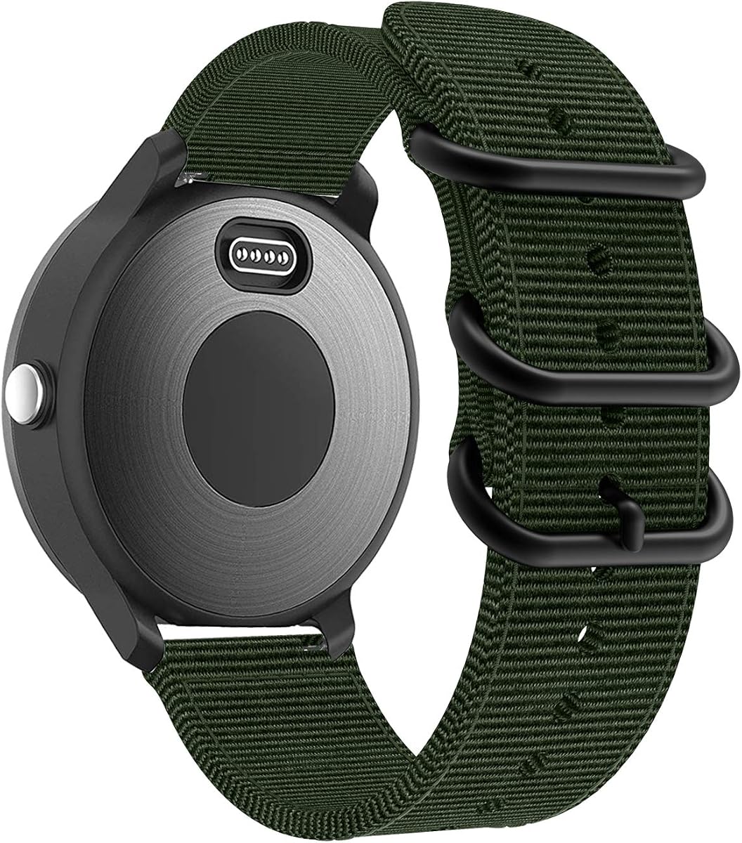 BIGTANG para Garmin Vivoactive 3 Watch Band/Forerunner 645 Band, bandas de nailon tejido de 20 mm para Samsung Galaxy Watch 4 40 mm/44 mm, Galaxy Watch 4 Classic 46 mm/42 mm, Galaxy Watch Active 2 40 mm/44 mm-verde militar