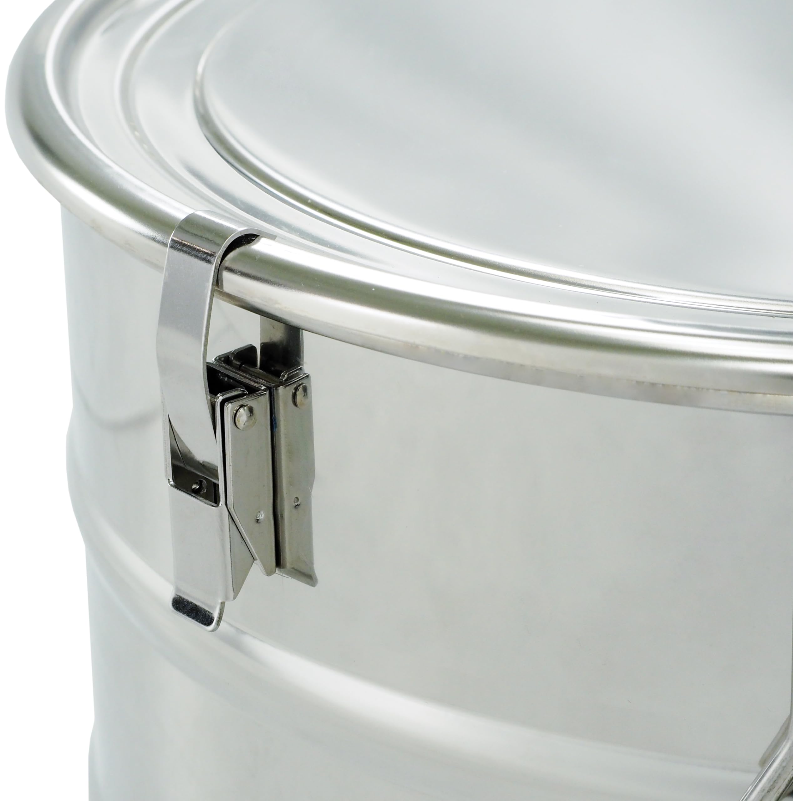 LYSON Abfüllbehälter 30l (ca. 40 kg) für Honig Abfülleimer mit rostfreiem Quetschhahn Edelstahl 6/4" Absetzbehälter zum Honigaufbewaren Abfüllkübel mit Deckel, Griffen, Halterungen und Dichtung