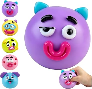 Curiosities Dog Face Swap Squishy Cute Slow Rise Relaxing Sensory Fidget Relief for Adults Anxiety Relief Purple