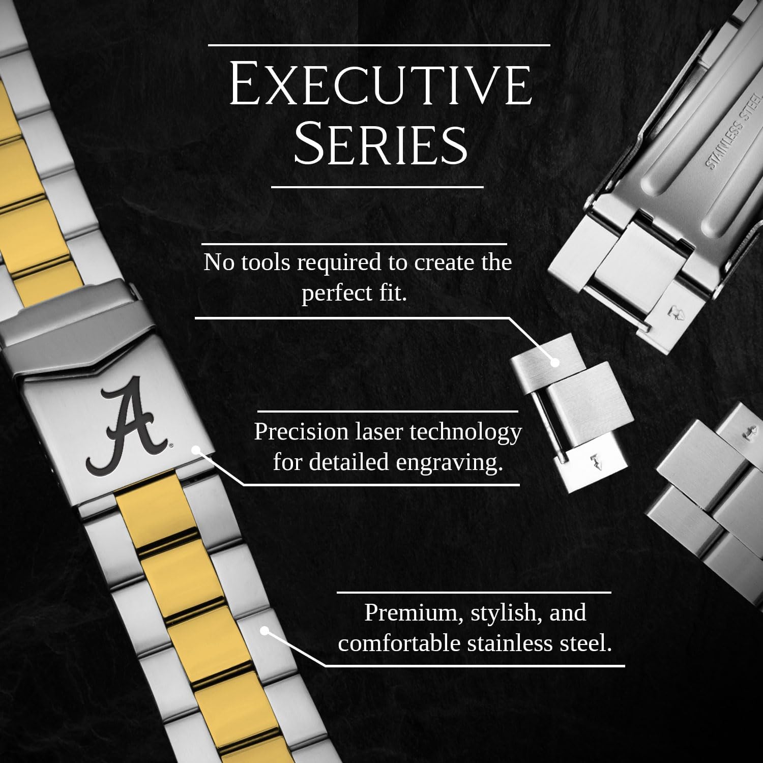 NCAA Executive Series Two-Tone Gold Watch Band Compatible with Apple Watch